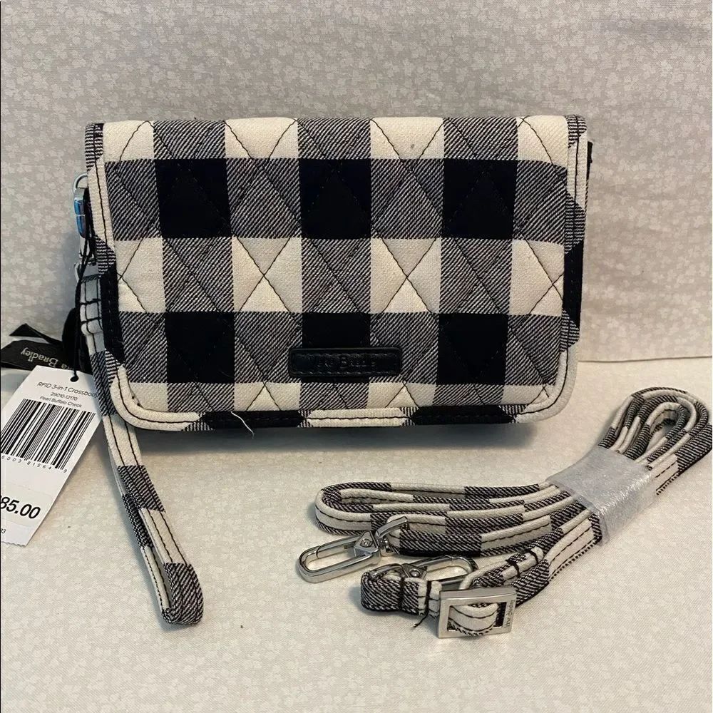 Vera Bradley 3-in-1 Crossbody in Pearl Buffalo Check